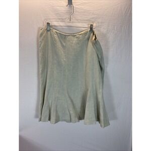 VTG NEW LAUREN RALPH LAUREN Linen Midi Skirt flared green‎ deadstock size 16